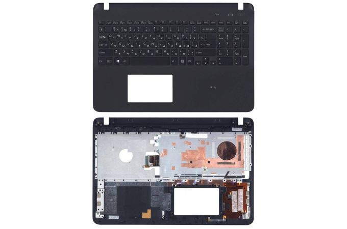 Клавиатура для ноутбука Sony FIT 15 SVF15 черная топ-панель c подсветкой