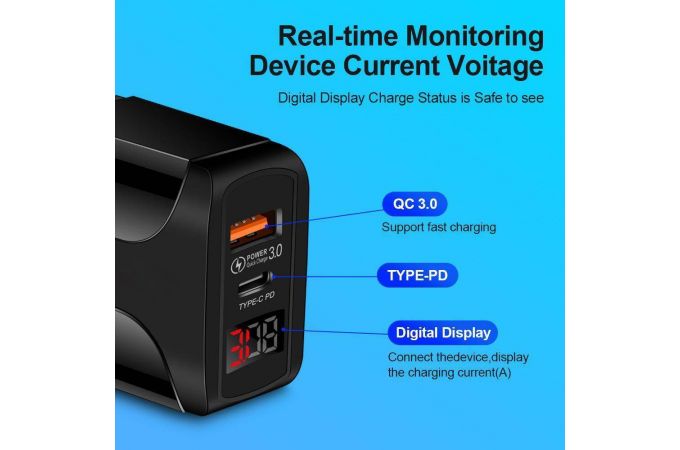 Сетевое зарядное устройство USB Орбита OT-APU54 PD+QC3.0, 4000mA (черный)