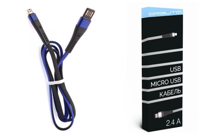 Кабель USB - MicroUSB Орбита OT-SMM58 2.4A (синий) 1м