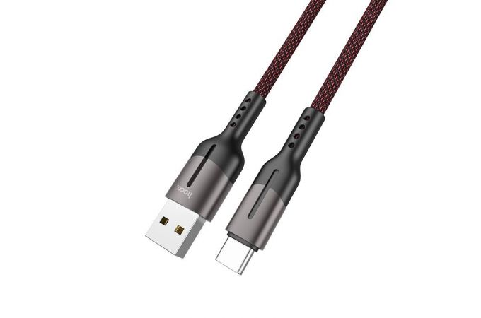 Кабель USB - USB Type-C HOCO U68, 5A (черный) 1,2м (в оплетке)