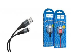 Кабель USB - Lightning HOCO X38, 2,4A (черный) 1м (в оплетке)