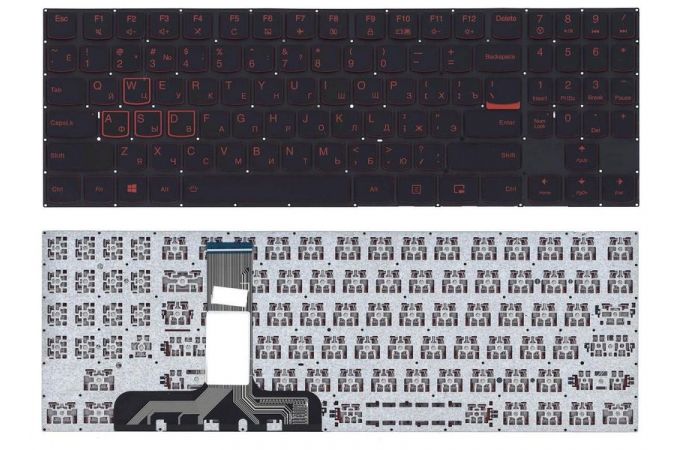 Клавиатура для ноутбука Lenovo Legion Y520 черная без рамки