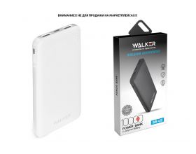 Универсальный дополнительный аккумулятор Power Bank Walker WB-410, 10000 mAh, Li-Pol, 2.1A вх/вых, USBx2, microUSB, Type-C, пластик, белое