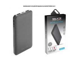 Универсальный дополнительный аккумулятор Power Bank Walker WB-410, 10000 mAh, Li-Pol, 2.1A вх/вых, USBx2, microUSB, Type-C, пластик, черн