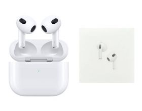 Наушники вакуумные беспроводные AirPods 3 (copy orig) (белый) (л) белая уп.