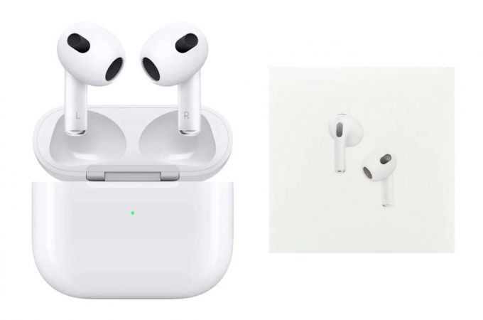 Наушники вакуумные беспроводные AirPods 3 (copy orig) (белый) (л) белая уп.