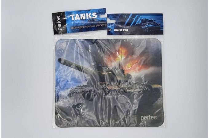 Коврик для мышки Perfeo "Tanks", Рис.7 (180*220*2 мм), ткань+резиновое основание (УЦЕНКА! МЯТАЯ УПАКОВКА)
