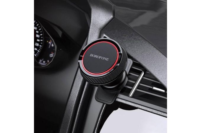 Держатель автомобильный для телефона BOROFONE BH12 Journey series магнитный в решетку воздуховода черно/красный