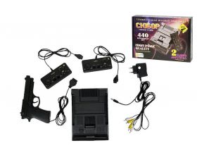 Игровая Приставка 8-Bit Сюбор (440 встроенных игр + пистолет, черного цвета корпус)