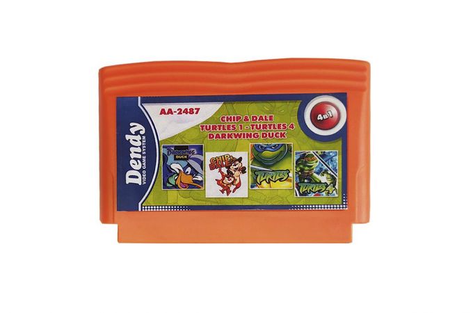 Картридж 8 bit 4в1  AA-2487 TURTLES 1+4+DARKWIN DUCK+CHIP & DALE 1