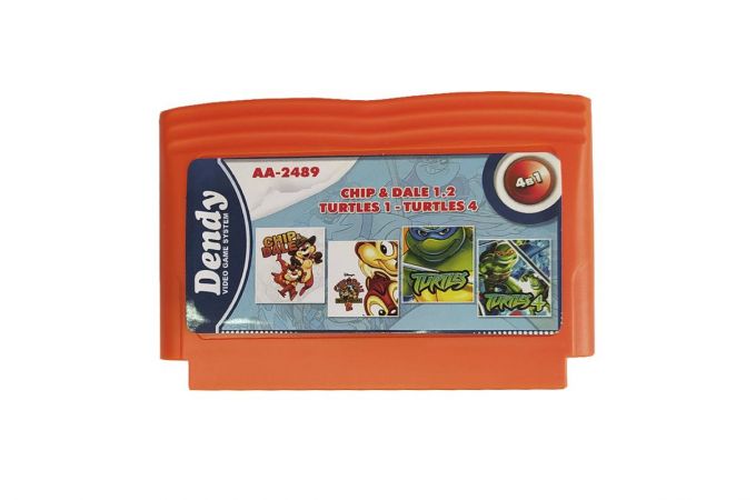 Картридж 8 bit 4в1  AA-2489 TURTLES 1+4+CHIP & DALE 1+2