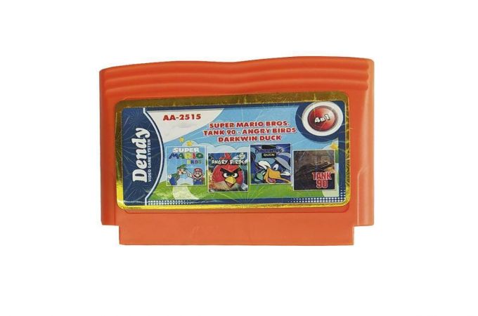 Картридж 8 bit 4в1  AA-2515 ANGRY BIRDS+TANK 90 +DARKWIN DUCK + MARIO Bros.
