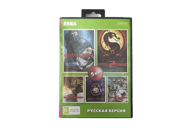 Картридж 16 bit 5в1 AC-5001  MORTAL KOMBAT 3 ULTIMATE /MORTAL KOMBAT 1, 2, 3, 5