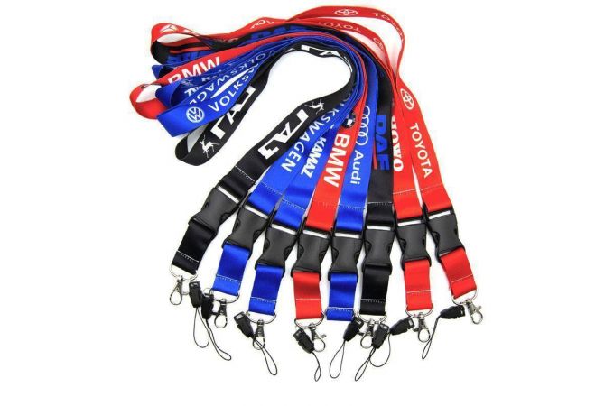 Ремешок на шею для ключей с застежкой (VOLVO) красный