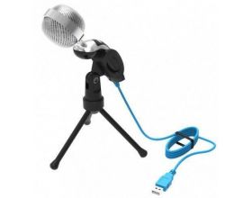 Микрофон для ПК настольный Ritmix rdm-127 (черно-серебристый)