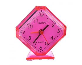 Часы-будильник Perfeo Quartz "PF-TC-002", ромб. 7,5*8,5 см, красные