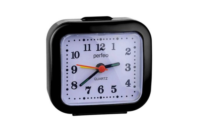 Часы-будильник Perfeo Quartz "PF-TC-004", прямоугольные 8*7,5 см, чёрные