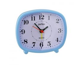 Часы-будильник Perfeo Quartz "PF-TC-005", прямоугольные 10*8,5 см, синие