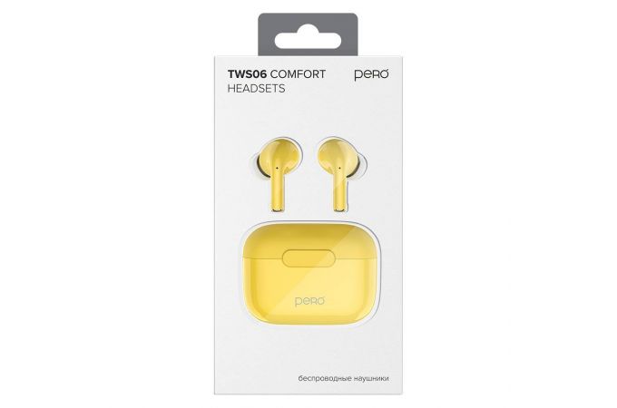 Bluetooth наушники Pero TWS06 Comfort желтые