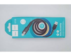 Кабель USB - Lightning HOCO U110, 2,4A (черный) 1,2м  (УЦЕНКА! МЯТАЯ УПАКОВКА)