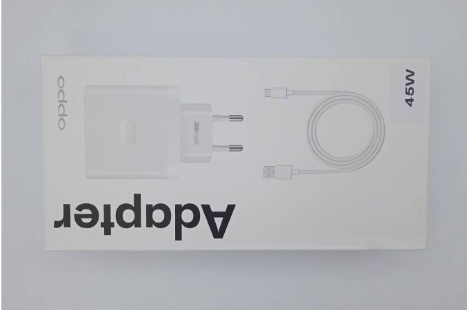 Сетевое зарядное устройство USB + кабель Type-C OPPO 45W (белый) (УЦЕНКА! МЯТАЯ УПАКОВКА)