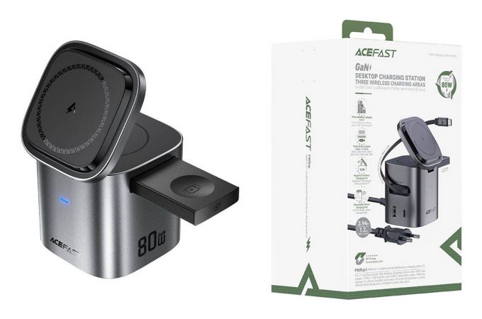 Беспроводное зарядное устройство ACEFAST Z9 80W 6-in-1 multifunctional GaN desktop charging station (Металический)