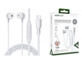 Наушники вакумные проводные ACEFAST L8 usb-c in-ear silicone wired earphones with mic(Белые)