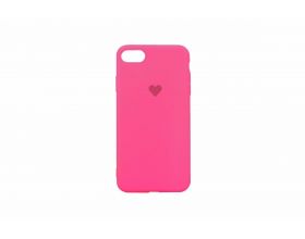 Чехол для iPhone 6/6S Soft Touch с логотипом "Сердце" (фуксия)