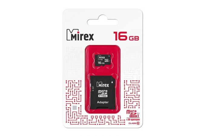 Карта памяти microSDHC MIREX 16 GB UHS-I U1 (class 10) с адаптером (13613-ADSUHS16)