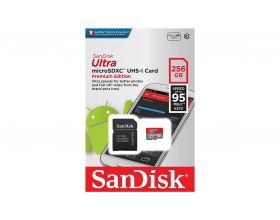 Карта памяти microSDXC SanDisk 256 GB Ultra Android 95Mb/s UHS-I (class 10) с адаптером