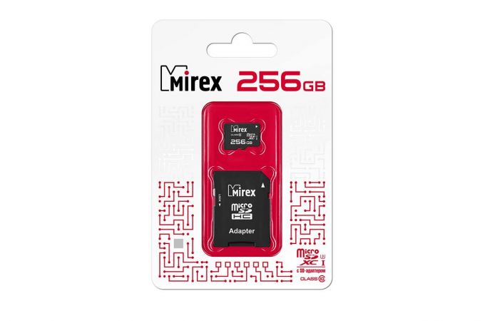 Карта памяти microSDХC MIREX 256 GB UHS-I U3 (class 10) с адаптером (13613-AD3UH256)