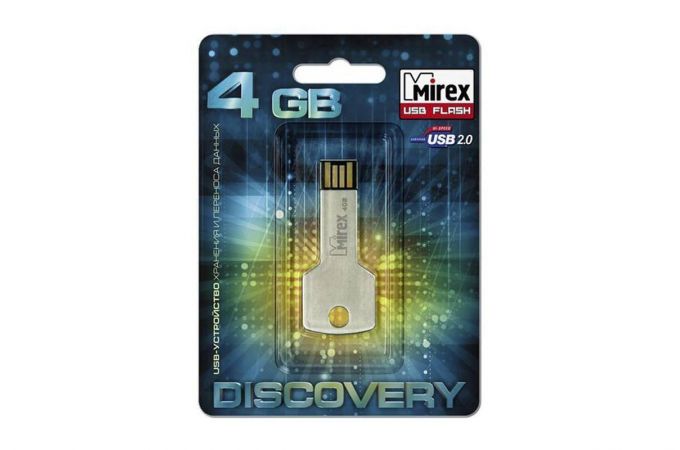 Флешка USB 2.0 Mirex CORNER KEY 4GB (ecopack)