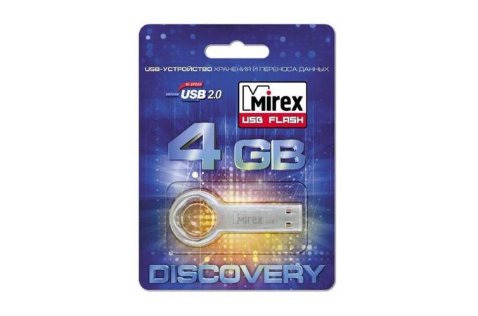 Флешка USB 2.0 Mirex ROUND KEY 4GB (ecopack)