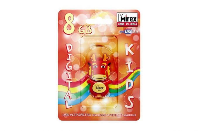 Флешка USB 2.0 Mirex DRAGON RED 8GB (ecopack)
