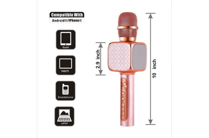 Караоке микрофон Орбита OT-ERM02 беспроводной (Bluetooth, динамики, USB)