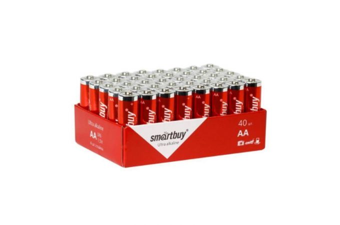 Батарейка алкалиновая Smartbuy LR6/AA 40 bulk цена за упаковку 40 шт (SBBA-2A40S)