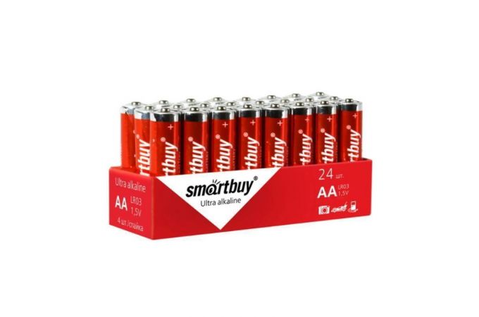 Батарейка алкалиновая Smartbuy LR6/AA 24S box в пленке цена за упаковку 24 шт (SBBA-2A24S)