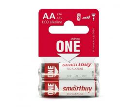 Батарейка алкалиновая Smartbuy ONE LR6/AA 2SB лента цена за упаковку 2 шт (SOBA-2A02SB-Eco)