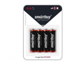 Батарейка солевая Smartbuy R6/AA 4B цена за блистер 4 шт (SBBZ-2A04B)