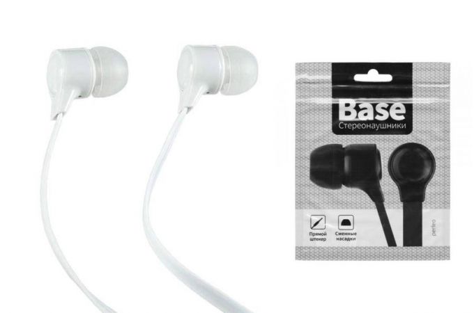 Наушники вакуумные проводные Perfeo BASE (белый) new