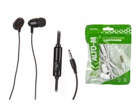 Наушники вакуумные проводные Perfeo ALTO-M c микрофоном (черный)