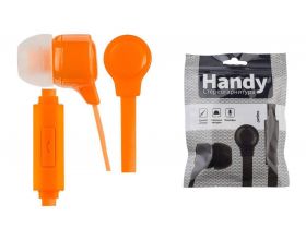 Наушники вакуумные проводные Perfeo c микрофоном HANDY (оранжевый) new