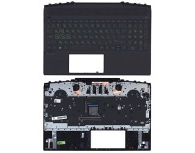 Клавиатура для ноутбука HP Pavilion Gaming 15-DK топкейс зеленый шрифт