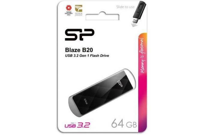 USB флеш накопитель 64 Gb Silicon Power Blaze B20 USB 3.0 SP064GBUF3B20V1K
