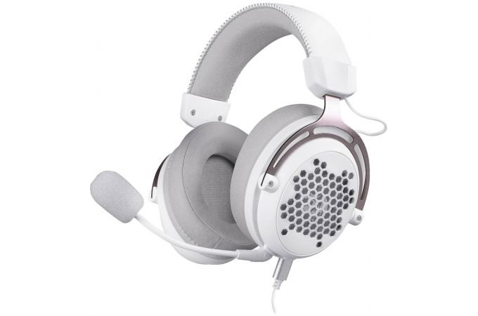 Гарнитура игровая Redragon Diomedes белый +розовый, объемный звук 7.1