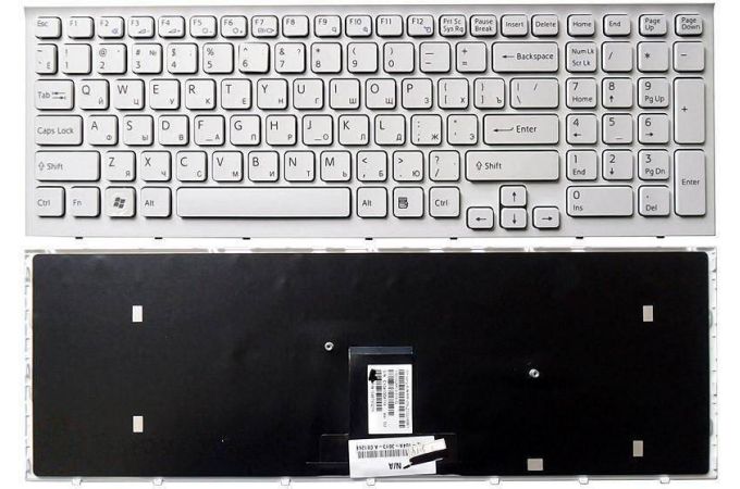 Клавиатура для ноутбука Sony Vaio VPC-EB белая с рамкой