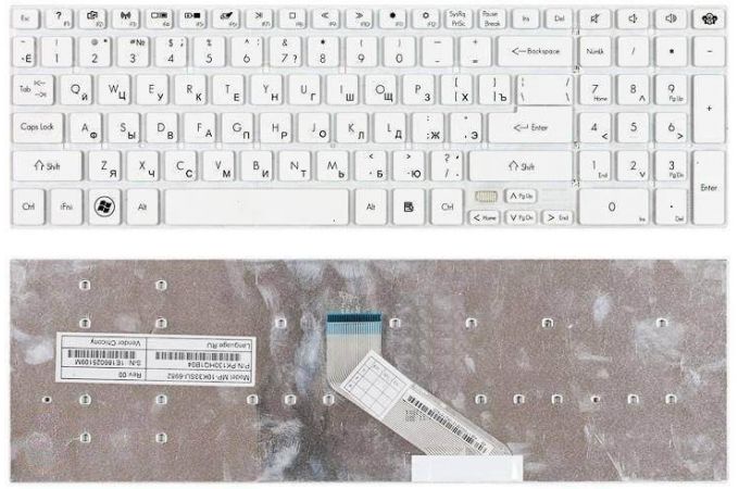 Клавиатура для ноутбука Packard Bell EasyNote LS11 белая