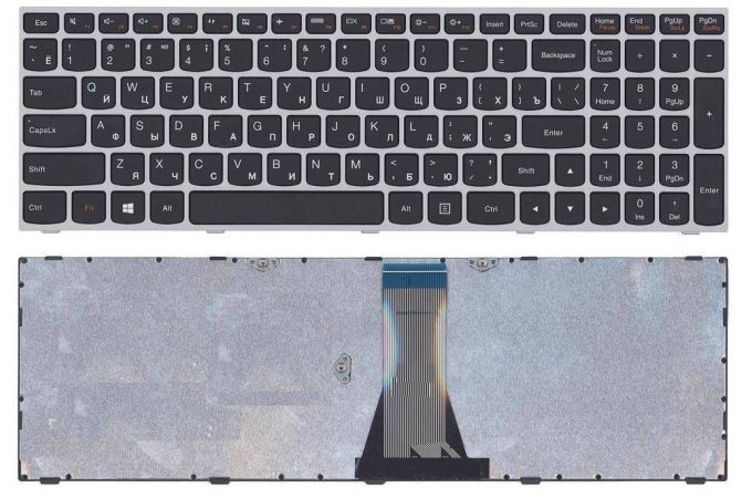 Клавиатура для ноутбука Lenovo IdeaPad G50-30 серая рамка