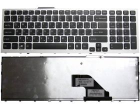 Клавиатура для ноутбука Sony Vaio VPC-F11 черная с серой рамкой