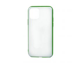 Чехол для iPhone 11 (6,1) с зеленым бампером (прозрачный)